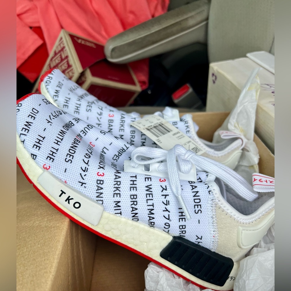adidas White and Red Athletic Shoes